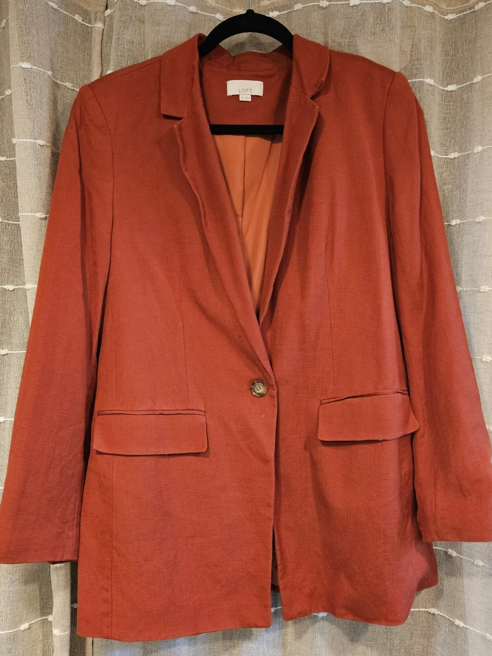 LOFT Women's Rust Blazer Single-Button Notched Lapel